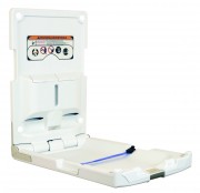 World Dryer DryBaby ABC-300V Polyethylene White Surface Mount Vertical Style Baby Changing Station