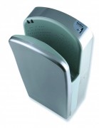 DUALFLOW Series M08ACS Automatic ABS Brushed Satin Hand Dryer from Saniflow - High Speed - Upright U-Shaped Surface Mounted Design